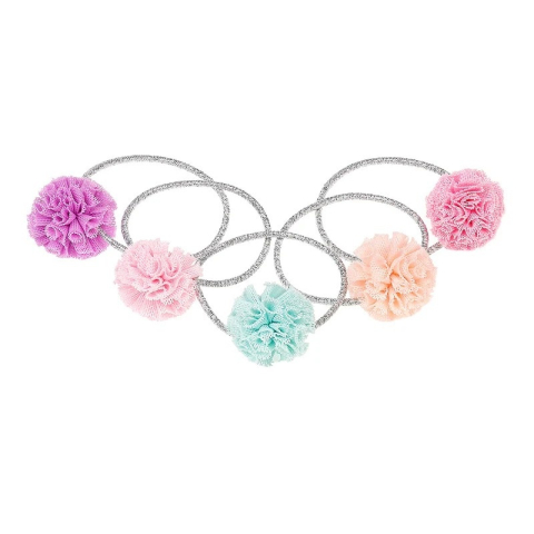 Îmbrăcăminte și accesorii - Set 5 elastice de par cu pompoane, Souza! Fata, varsta +9 ani, 3 - 6 ani, 6 - 9 ani