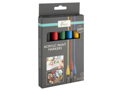 Art & Craft si Artizanat - Set 5 marker acrilic  Grafix   18/bax