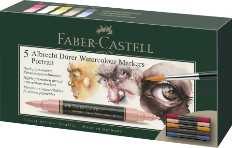 Rechizite Școlare - Set 5 markere solubile portret a.durer faber-castell