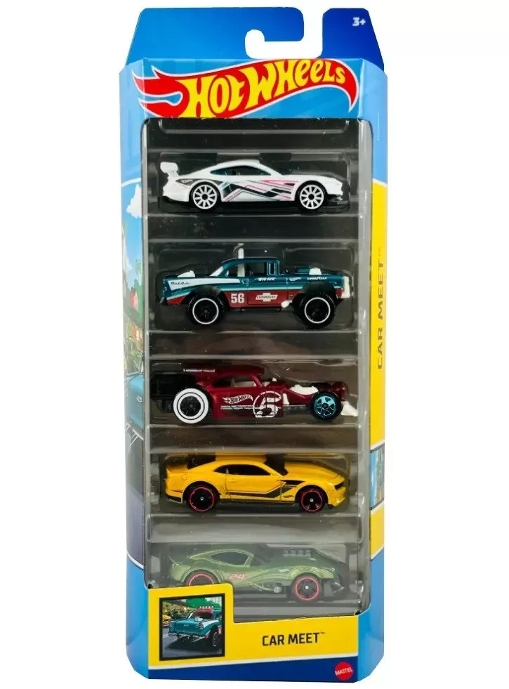 Mașinuțe copii, Camioane de Jucărie - Set 5 masini hot wheels car meet, varsta de la 3 ani la 12 ani
