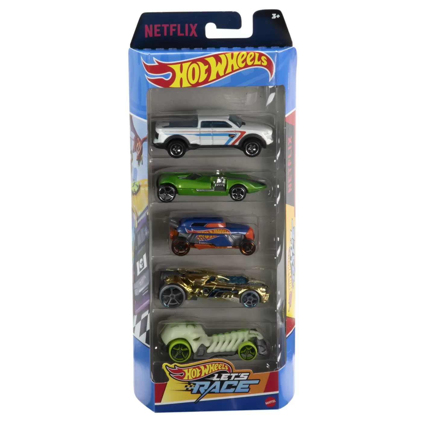 Mașinuțe copii, Camioane de Jucărie - Set 5 masini hot wheels lets race, varsta de la 3 ani la 12 ani
