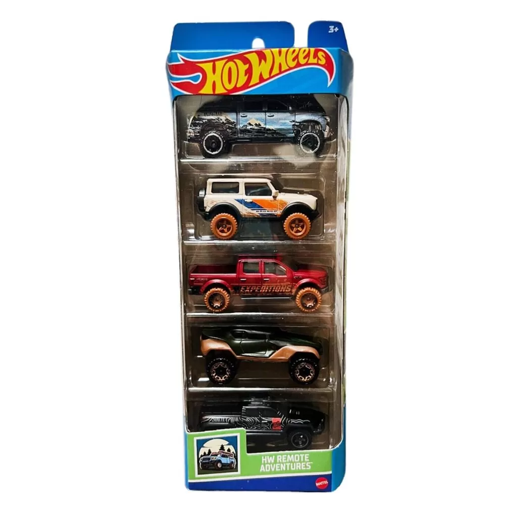 Jucării și Jocuri pentru copii - Set 5 masini hot wheels remote adventures, copii varsta 3 ani pana la 12 ani