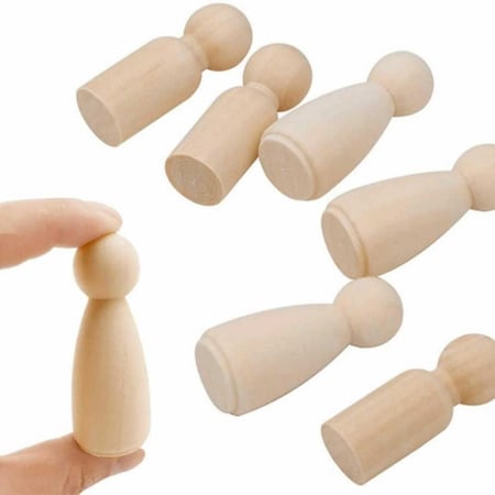 Jucarii din lemn Waldorf - set 50 papusi figurine din lemn natur. [6]