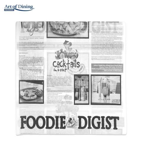 Bucătărie & Servire - Set 500 bucati hartie impermeabila rezistenta la grasime tip ziar,  200 x 250 mm, art of dining