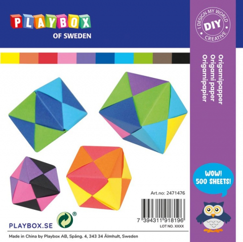 Art & Craft si Artizanat - Set 500 de coli hartie pentru origami, 15*15 cm,10 culori, pentru gradinita si scoala