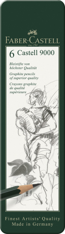 Rechizite Școlare - Set 6 buc creion grafit castell 9000 faber-castell