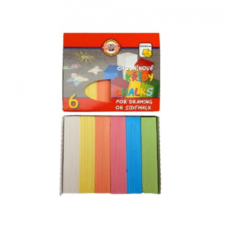 Creta scolara colorata pentru tabla sau pavaj, 6 bucati. [2]