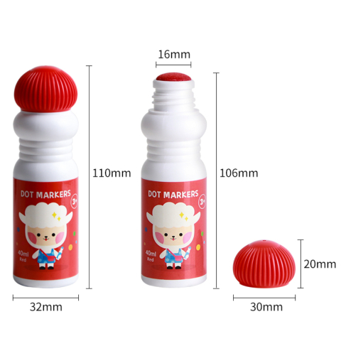 Set 6 Carioci Do a Dot, Varf 18mm, 40ml, Materiale Ecologice, Desen Creativ pentru Copii [3]