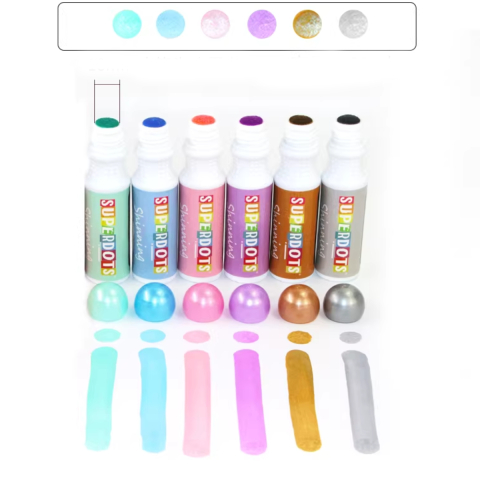Set 6 Carioci Dot Graffiti Flash, Markere Lavabile pentru Educatie Timpurie si Desen [2]