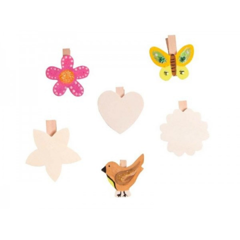 Art & Craft si Artizanat - Set 6 clipsuri din lemn de decorat - Beleduc