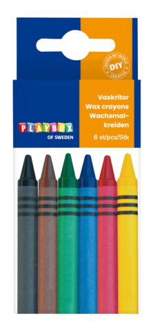 Birotică și Papetărie - Set 6 creioane colorate cerate cu diametrul de 8 mm
