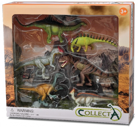 Jucării și Jocuri pentru copii - Set 6 figurine Dinozauri pictate manual WB Collecta