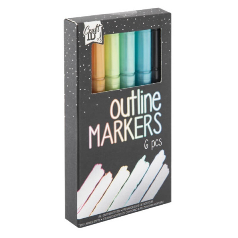 Art & Craft si Artizanat - Set 6 markere contur  Grafix 