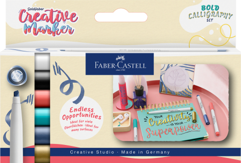 Birotică și Papetărie - Set 6 markere creative goldfaber caligrafic c bold faber-castell