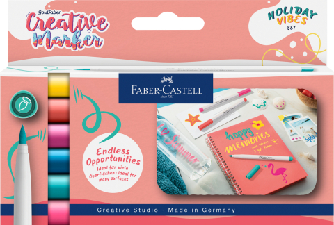 Birotică și Papetărie - Set 6 markere creative goldfaber holiday vibes b faber-castell
