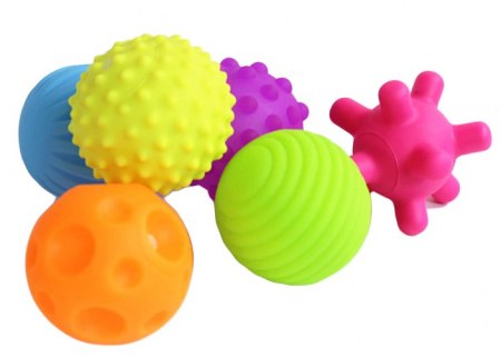 Set 6 mingi senzoriale bebe, moi cu diferite texturi grasping ball. [0]