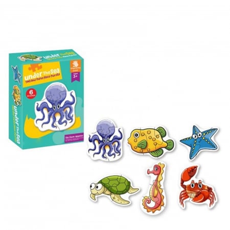 Cutie Set 6 Puzzle Bebe⭐ Animale Marine, Caracatita, Pesti [4]