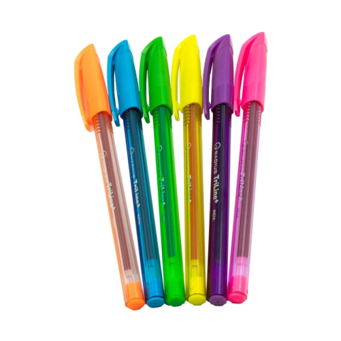Set 6x Pix cu gel Radius Tri Line+, 0.7mm, cu capac, blister cu 6 culori fluorescente [1]