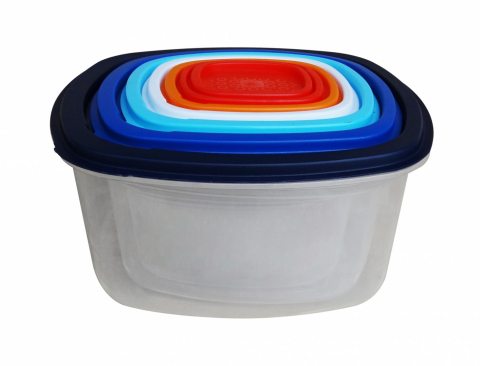Set 7 caserole patrate cu capace,plastic, vanora home [1]