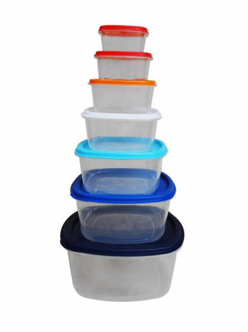 Jucării și Jocuri pentru copii - Set 7 caserole patrate cu capace,plastic, vanora home