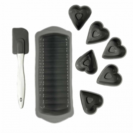Lichidare stoc - Totul la 9.90 Lei - Set 7 Forme Silicon pt Copt Chec, Cozonac si Briose - Micostore