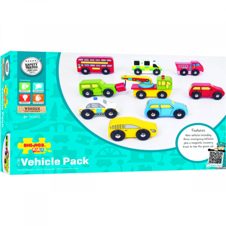 Set 9 masini din lemn, Colectia mea de vehicule jucarii din lemn BigJigs. [2]