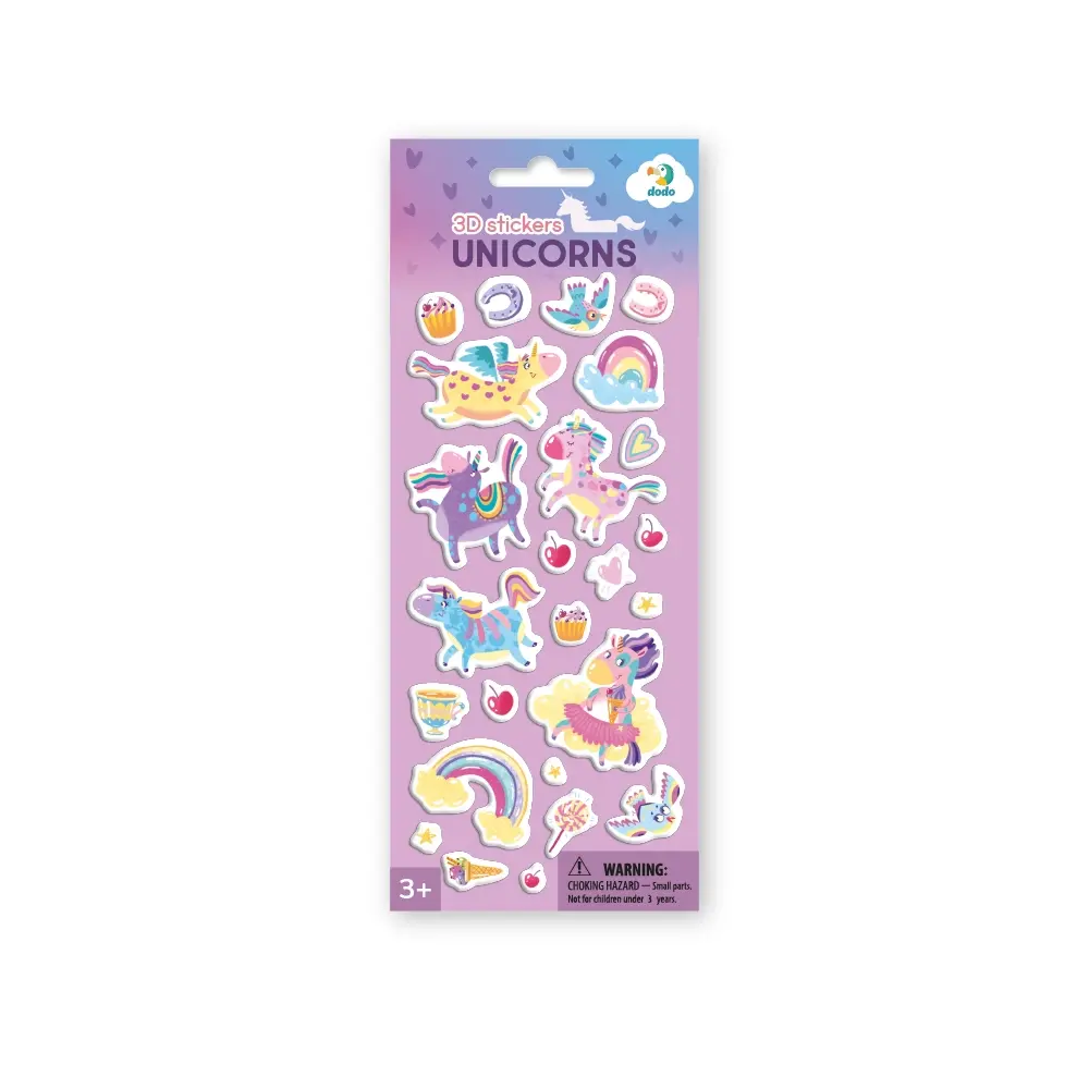 Lichidare stoc - Totul la 9.90 Lei - Set abtibilduri 3D - Unicorni