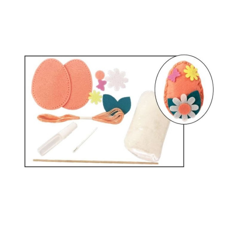 Lipici scolar, Stick, Solid si Lichid - Set accesorii creatie ou fetru, 14cm, ac plastic, ata, lipici, vata sintetica, instructiuni