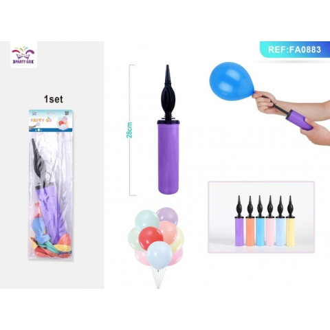 Accesorii pentru petrecere - Set accesorii petrecere PartyGo, 28cm, pompa, diverse culori, FA0883, set 15 buc