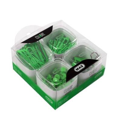 Birotică și Papetărie - Set agrafe +clipsuri+ pioneze panou pluta colorate Cubbie pvc Verde