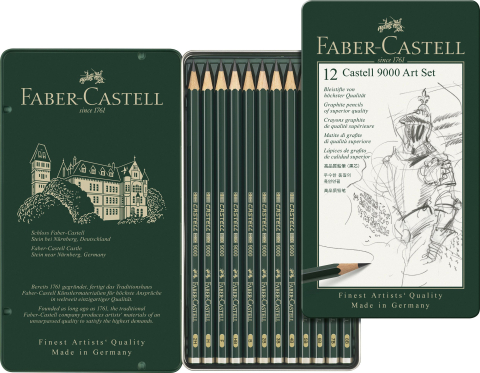Set arta 12 buc creion grafit castell 9000 faber-castell [1]
