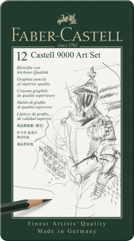 Rechizite Școlare - Set arta 12 buc creion grafit castell 9000 faber-castell