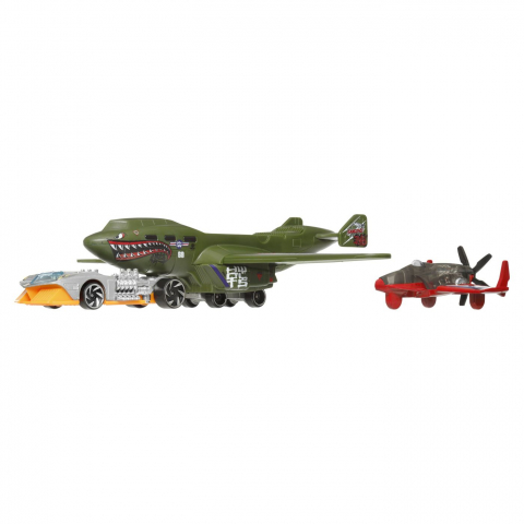 Set avion si masina hot wheels super rigs turbolence tug, varsta de la 3 ani la 12 ani [2]