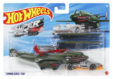Jocuri de rol - Set avion si masina hot wheels super rigs turbolence tug, varsta de la 3 ani la 12 ani