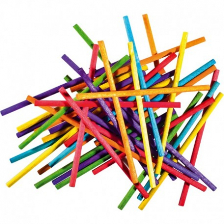 Set 80 betisoare colorate din lemn pentru gradinita.