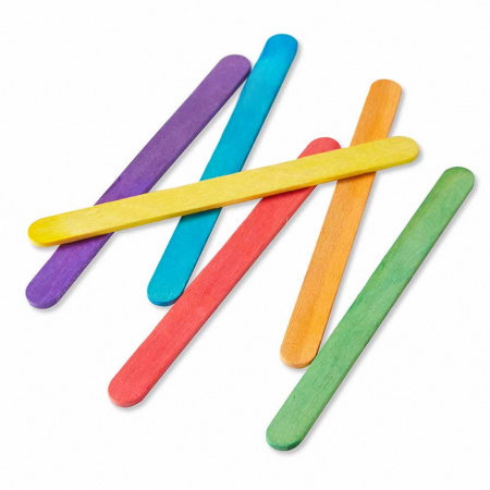 Betisoare Colorate din Lemn pentru Creatie, Activitati Craft, 100 Buc [5]