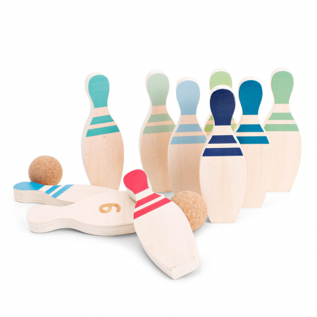 Set Bowling din lemn FSC, BS Toys, 3-10 ani [1]