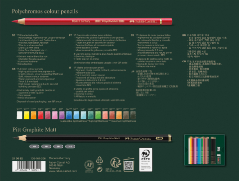 Set cadou 17 creioane colorate polychromos + 4 creioane grafit matt + accesorii faber-castell [2]