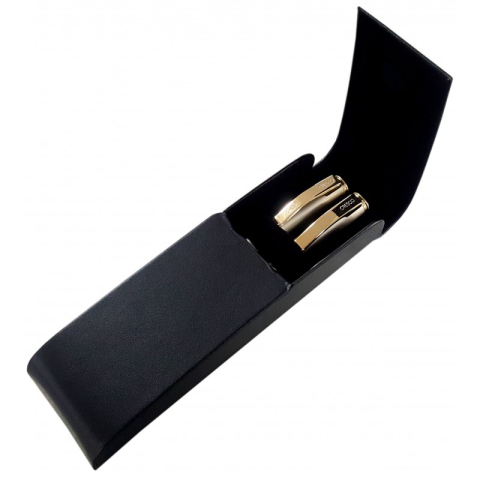 Birotică și Papetărie - Set cadou stilou + pix + etui Cresco Exclusive S 8301471 ES-01, corp metalic argintiu