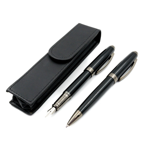 Set cadou stilou + pix + etui Cresco Symphony 850006 SY-02, corp metalic negru [1]
