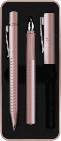 Set cadou stilou + pix grip 2011 rose faber-castell