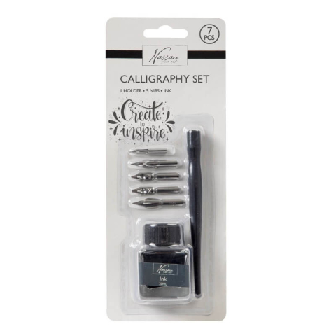 Art & Craft si Artizanat - Set caligrafie Nassau fine Art 7 bucati toc+penite 
