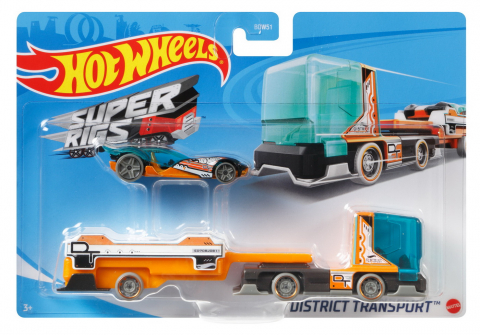 Jocuri de rol - Set camion si masina sport hot wheels district transport, varsta de la 3 ani la 12 ani