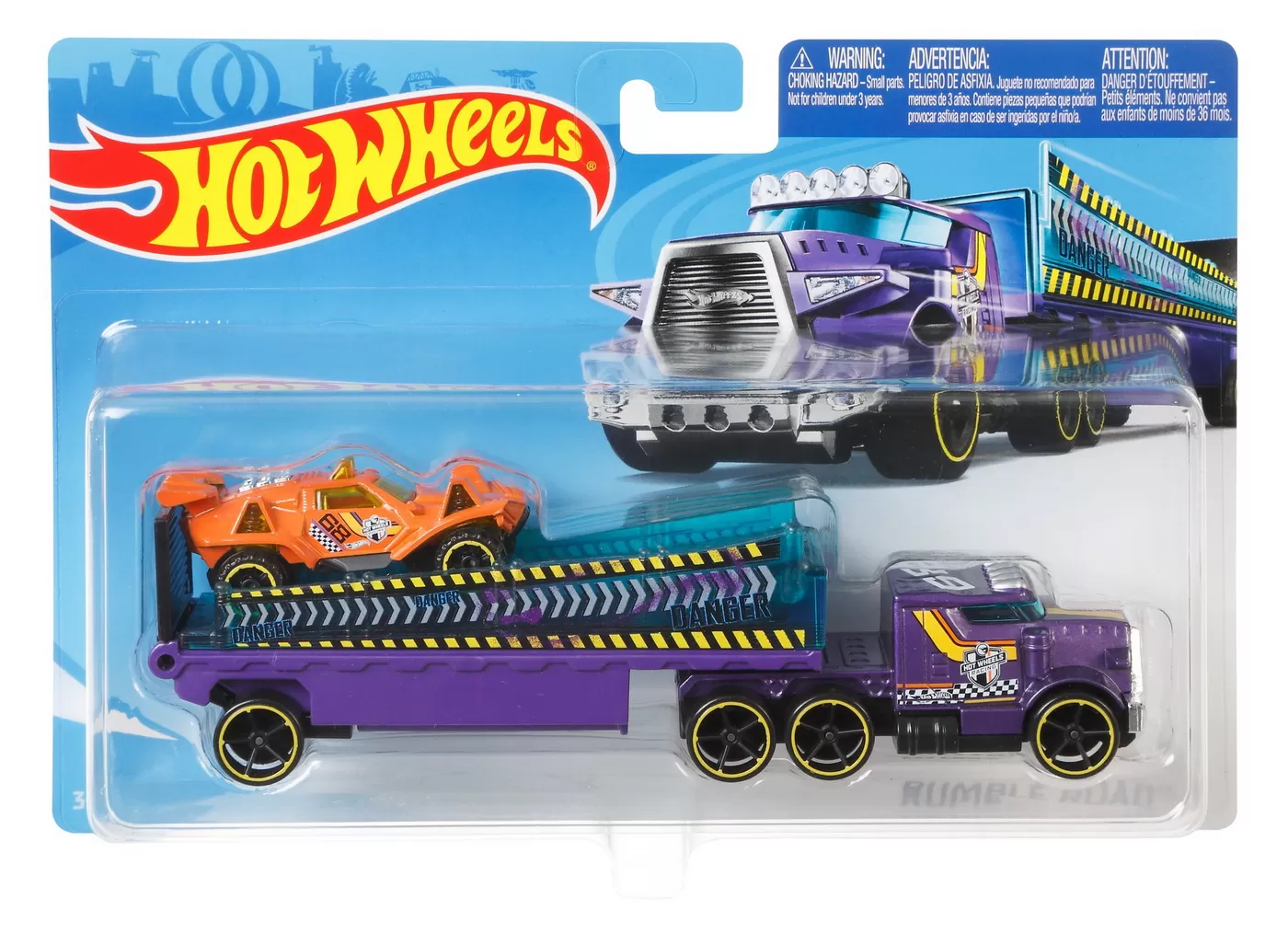 Mașinuțe copii, Camioane de Jucărie - Set camion si masina sport hot wheels rumble road, varsta de la 3 ani la 12 ani