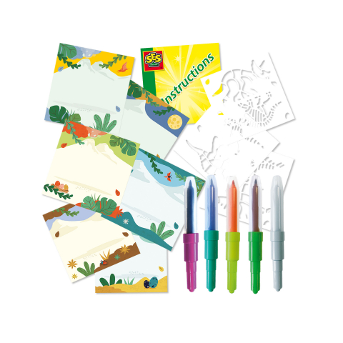 Set carioci colorate cu aerograf si matrite cu dinozauri, copii varsta 5 ani+,8 ani+ [1]