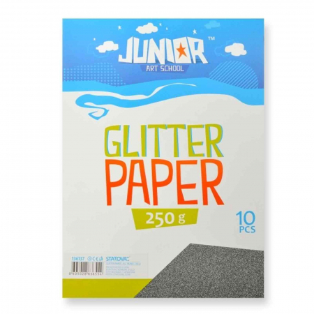 Rechizite Școlare - Set carton colorat, Glitter Jolly, Negru, 10 bucati - Micostore.ro