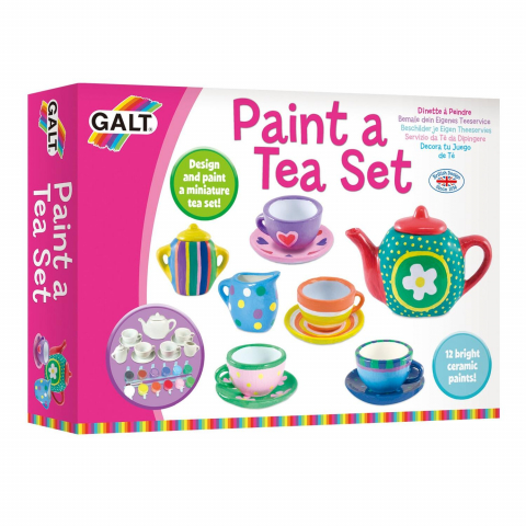 Figurine de pictat, Ipsos, Lemn - Set ceramica: Picteaza un set de ceai