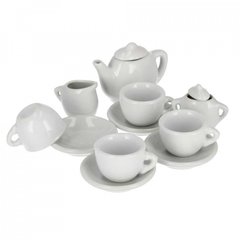 Set cesti si ceainic de pictat, set de ceai din ceramica pentru activitati creative ale copiilor [3]