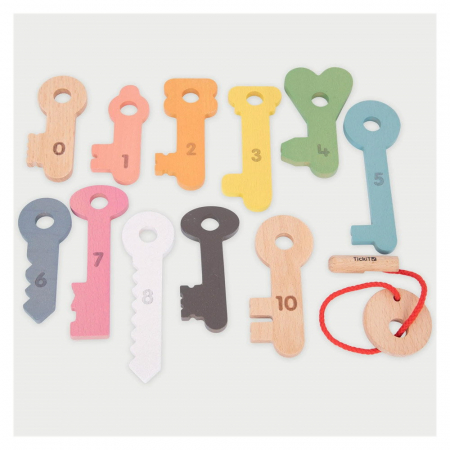 Set chei din lemn pentru numarat si insirat, TickiT, 1-3 ani [5]