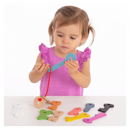 Set chei din lemn pentru numarat si insirat, TickiT, 1-3 ani [1]